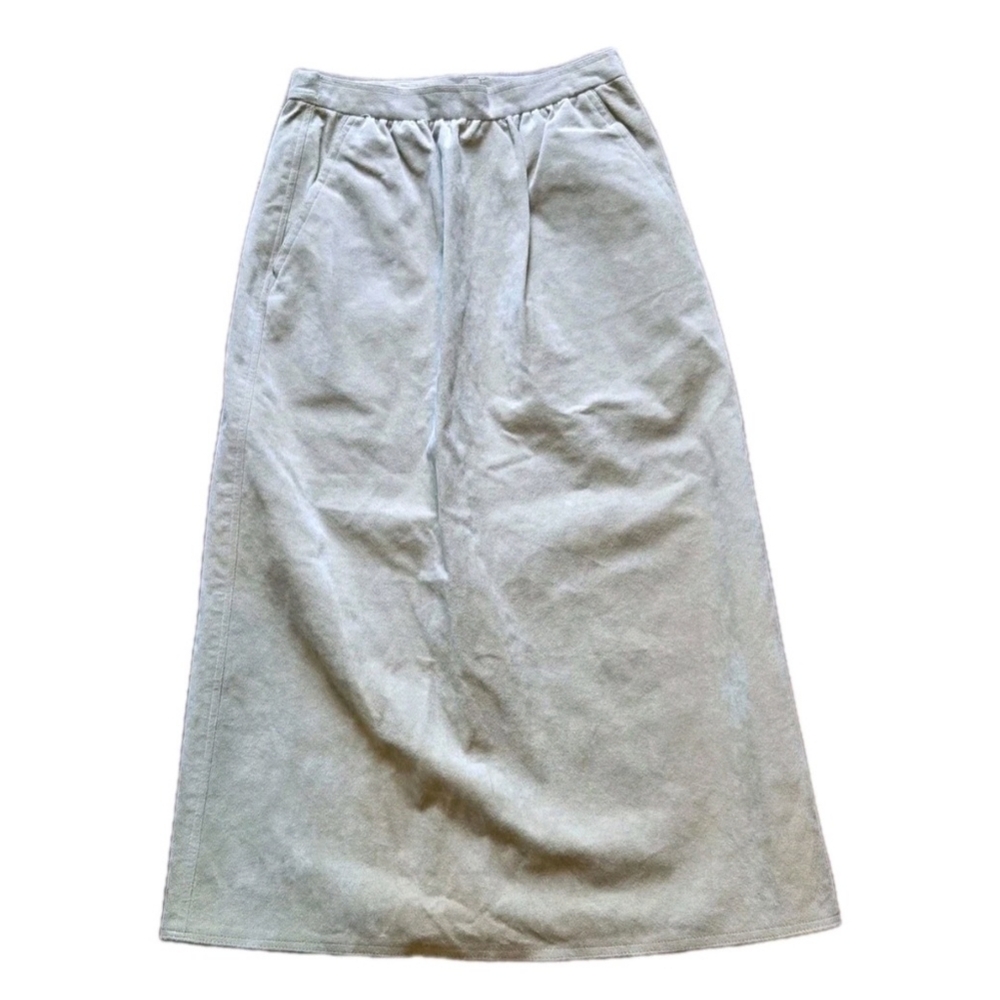 VTG Vera Maxwell 70s 80s Ultra Suede Tan A-Line Midi Maxi Skirt